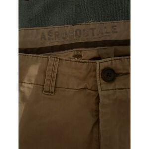 Aéropostale Men's Khaki Chino Pants - Size 32x32 - Tan Slim Straight Flat Front
